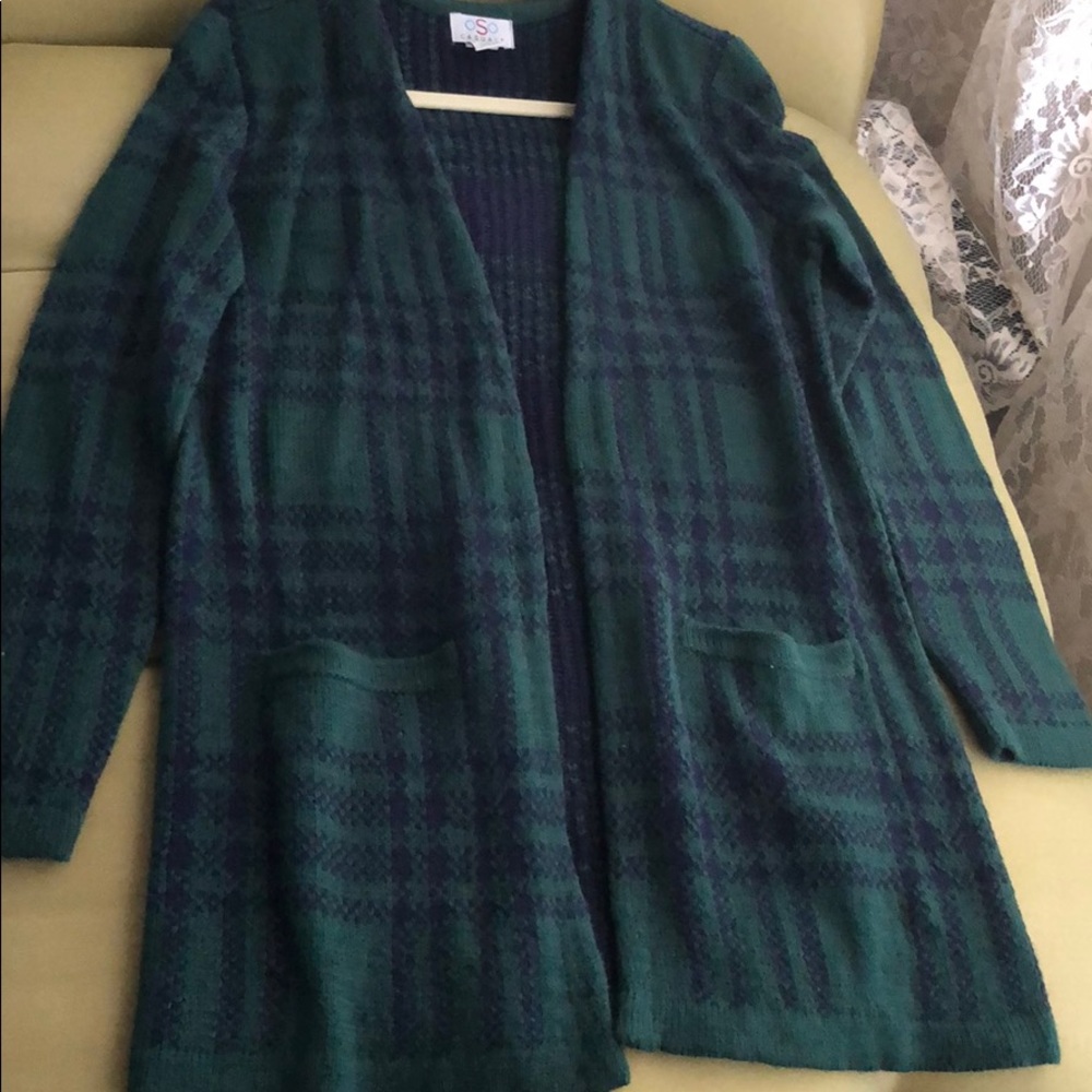 Open front tunic length cardigan size small